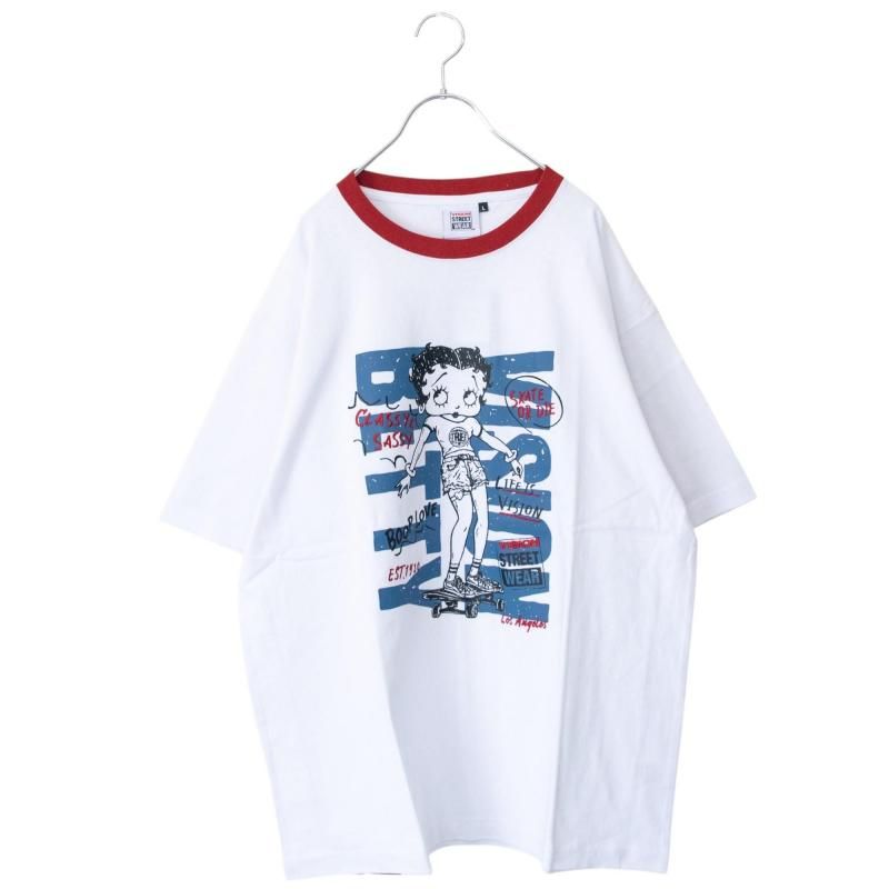 VISION STREET WEAR Betty Boop Graffiti Tシャツ WHITE/RED