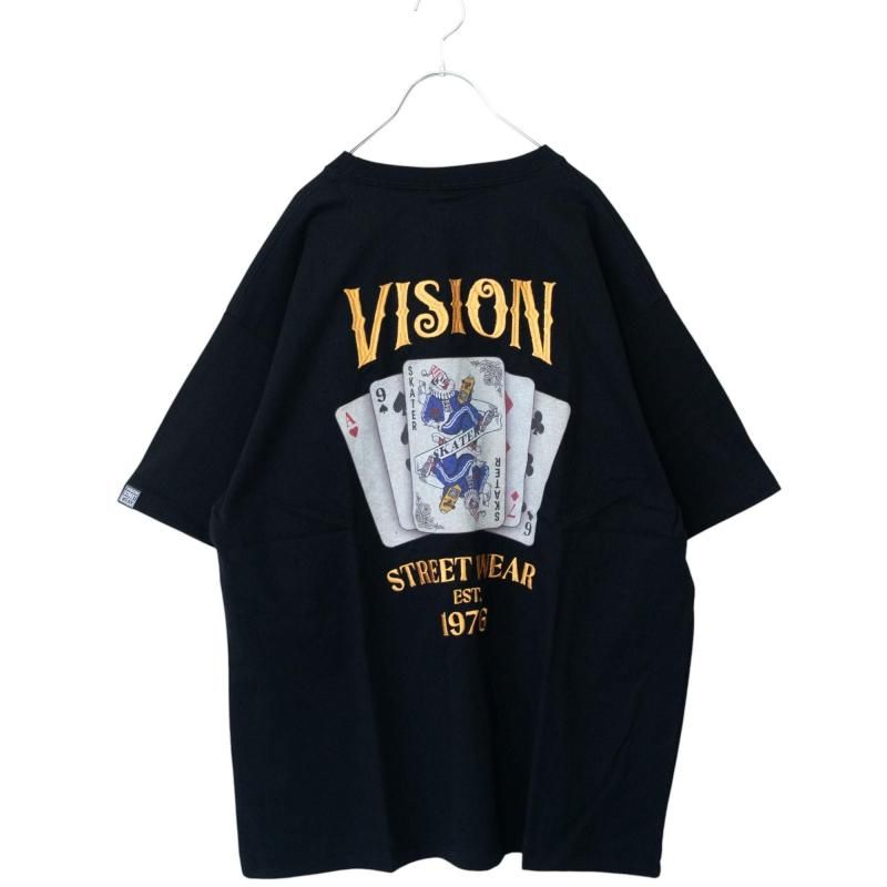 VISION STREET WEAR スケーター トランプ Tシャツ BLACK