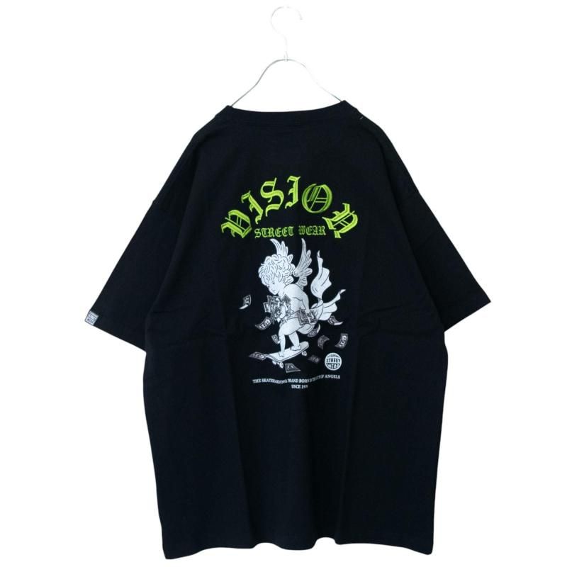 VISION STREET WEAR ANGEL スケーター Tシャツ BLACK