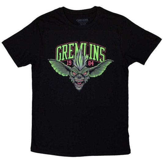 Gremlins グレムリン Stripe 1984 Green Logo 半袖 Tシャツ (Black)
