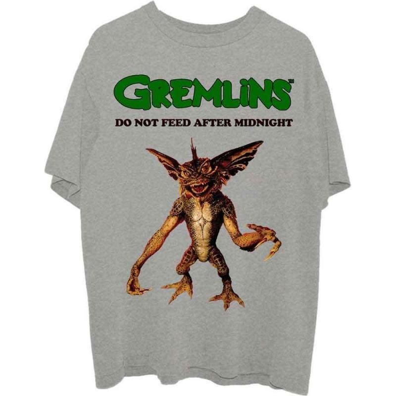 Gremlins "Do Not Feed" Stripe T-Shirt (Grey)