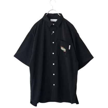 POWER TO THE PEOPLE クリームソーダ 刺繍 半袖シャツ BLACK