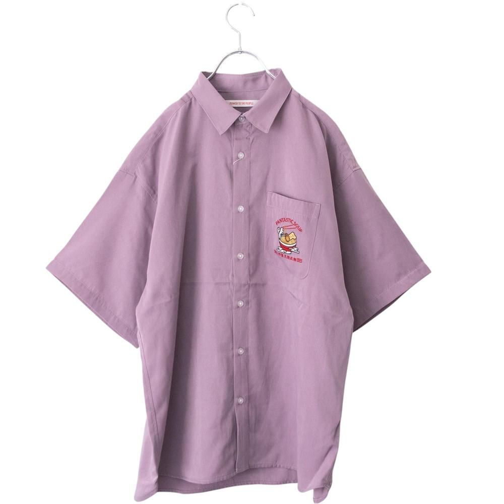 POWER TO THE PEOPLE JAPAN Series RAMEN 開襟 半袖シャツ PURPLE