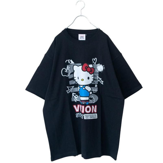 VISION STREET WEAR Sanrio Hello Kitty Front/Back T-Shirt BLACK