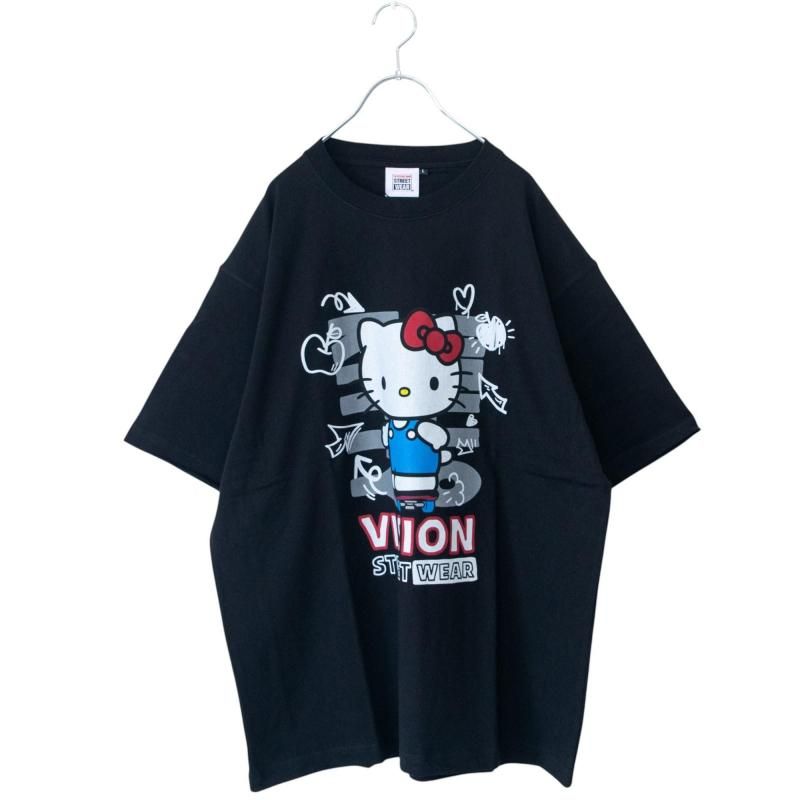 VISION STREET WEAR サンリオ HelloKitty キティ Front/Back Tシャツ BLACK