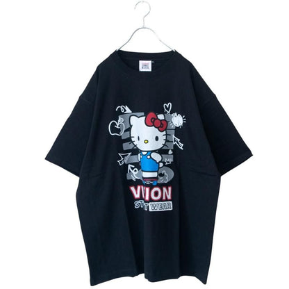 VISION STREET WEAR サンリオ HelloKitty キティ Front/Back Tシャツ BLACK