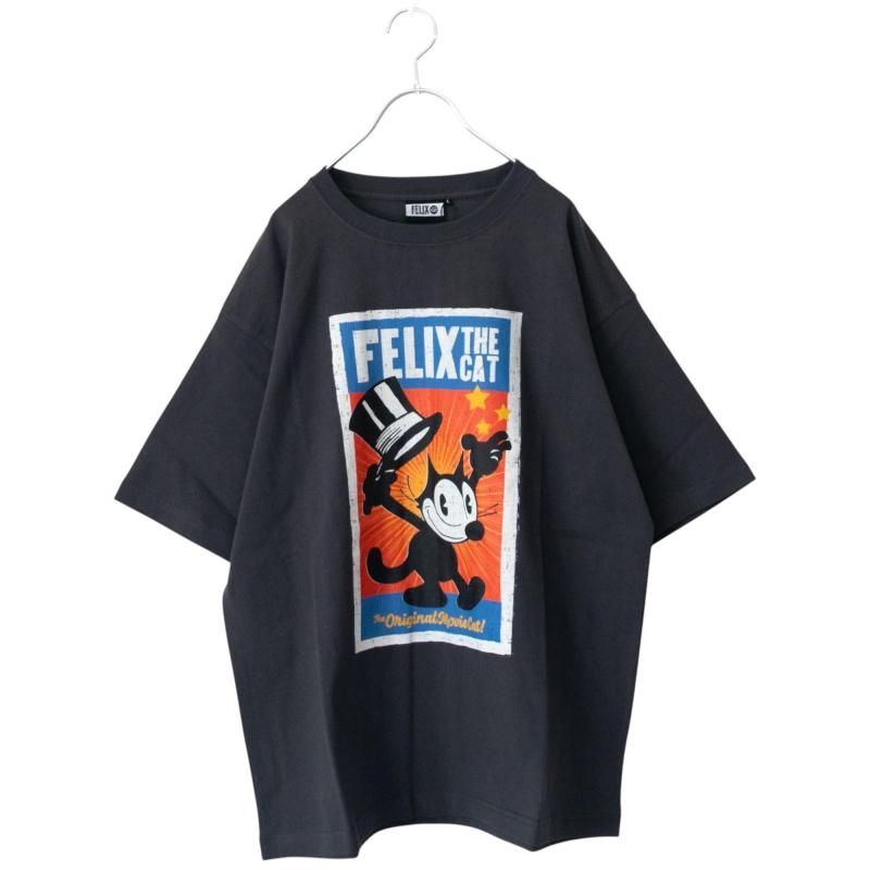FELIX THE CAT Hat Poster T-Shirt CHARCOAL