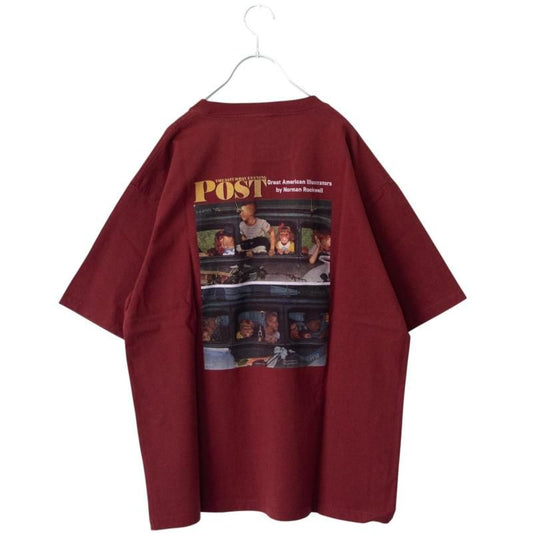 POST Going＆coming プリント Tシャツ WINE