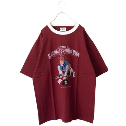 POST Covergirl プリント Tシャツ WINE