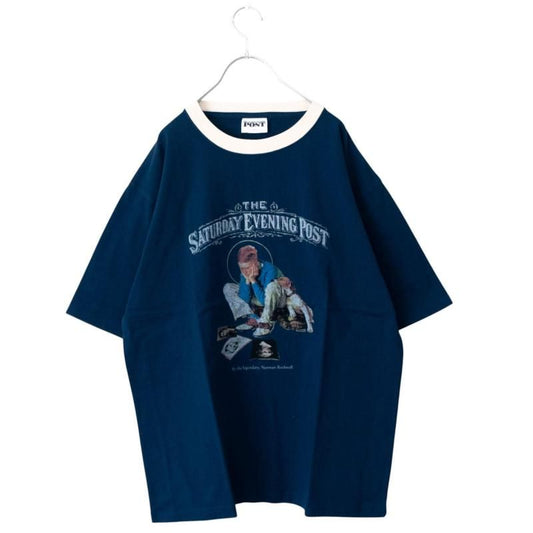 POST Covergirl プリント Tシャツ NAVY