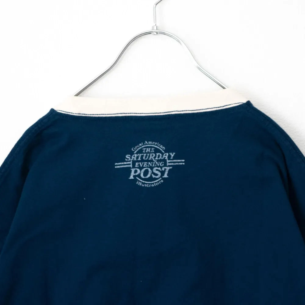 POST Covergirl プリント Tシャツ NAVY