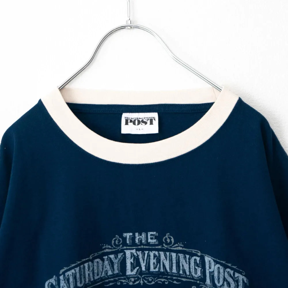 POST Covergirl プリント Tシャツ NAVY