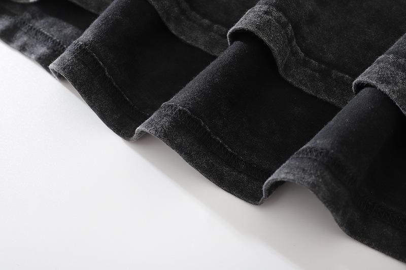 X-RAY 蝶々 ウォッシュ加工 ユニセックス Tシャツ BLACK CT6951