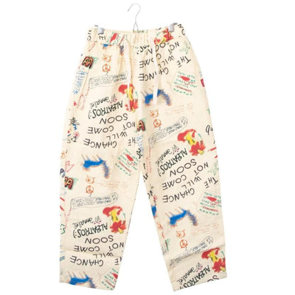 Revo. Illustrated Easy Pants in Red