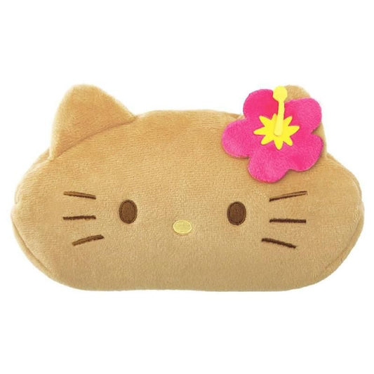 Sanrio Characters Plush Face Pen Pouch Hello Kitty Suntan