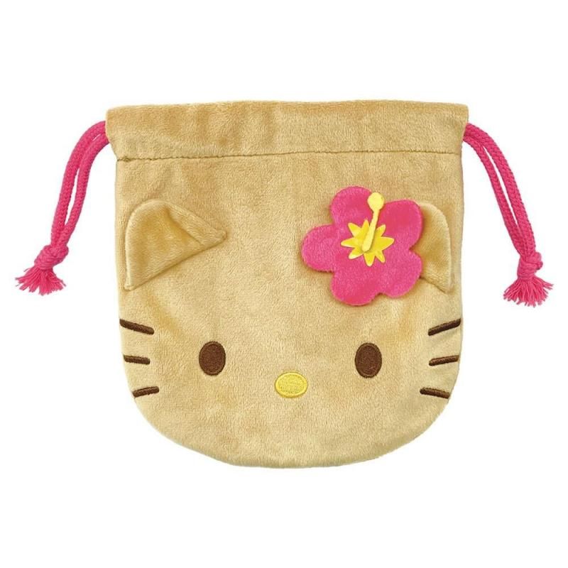 Sanrio Characters Plush Drawstring Bag Hello Kitty Sunburn