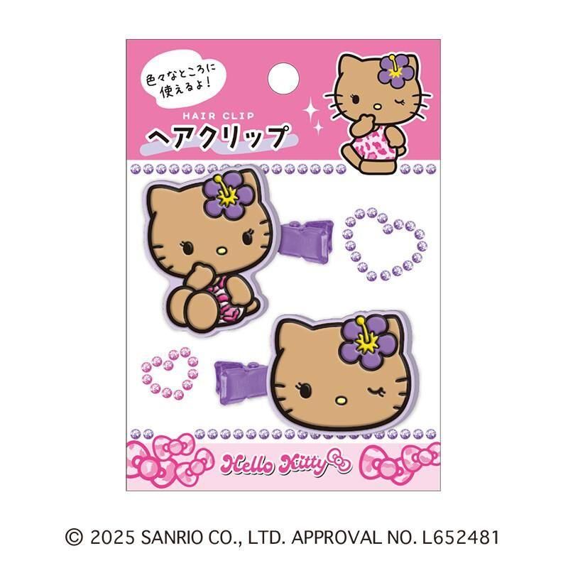 Sanrio Characters Hair Clip, Tanned Hello Kitty, Purple
