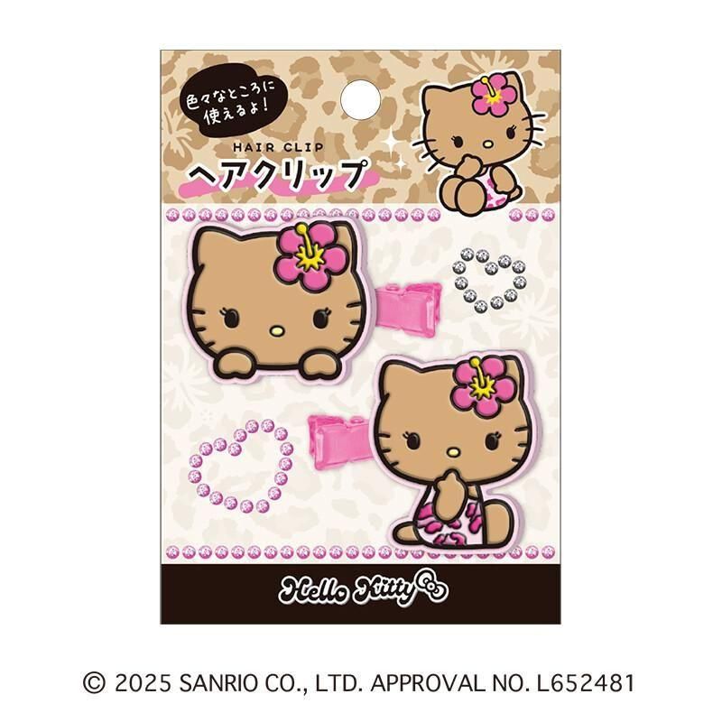 Sanrio Characters Hair Clip, Tanned Hello Kitty, Pink