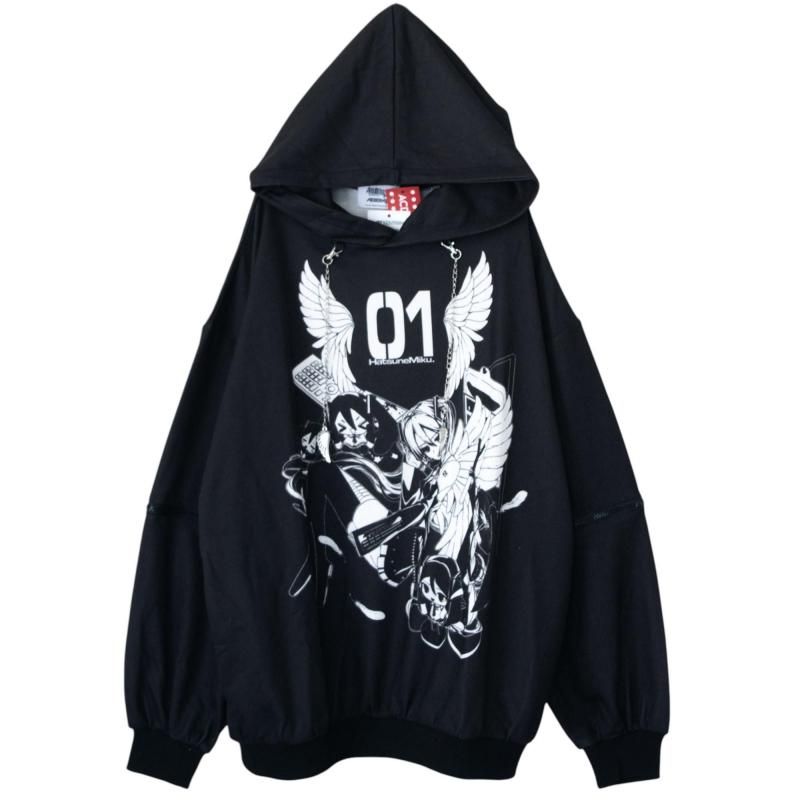 ACDC RAG Hatsune Miku Collaboration Series JCT-HM-PPA-02 Punk Hoodie BLACK