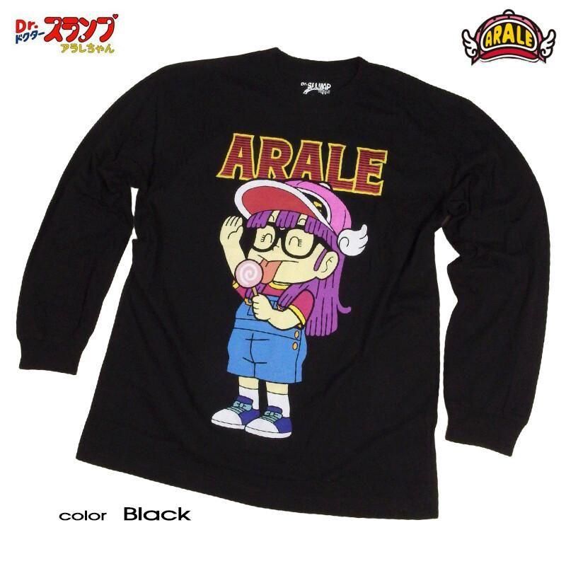 ドクタースランプ アラレちゃん 長袖Tシャツ ロンT アラレちゃん eplus1253 BLACK