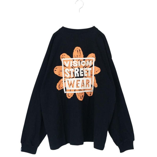 VISION STREET WEAR フラワー マグロゴ ロンT BLACK