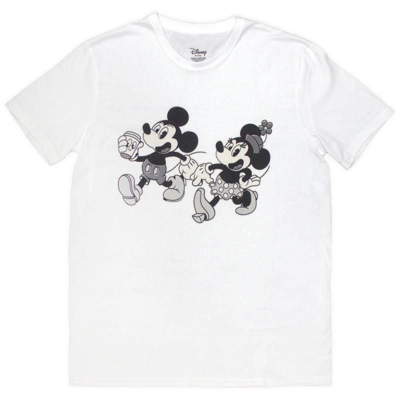 Disney Mickey & Minnie ミッキー ミニー 半袖 Tシャツ (White)