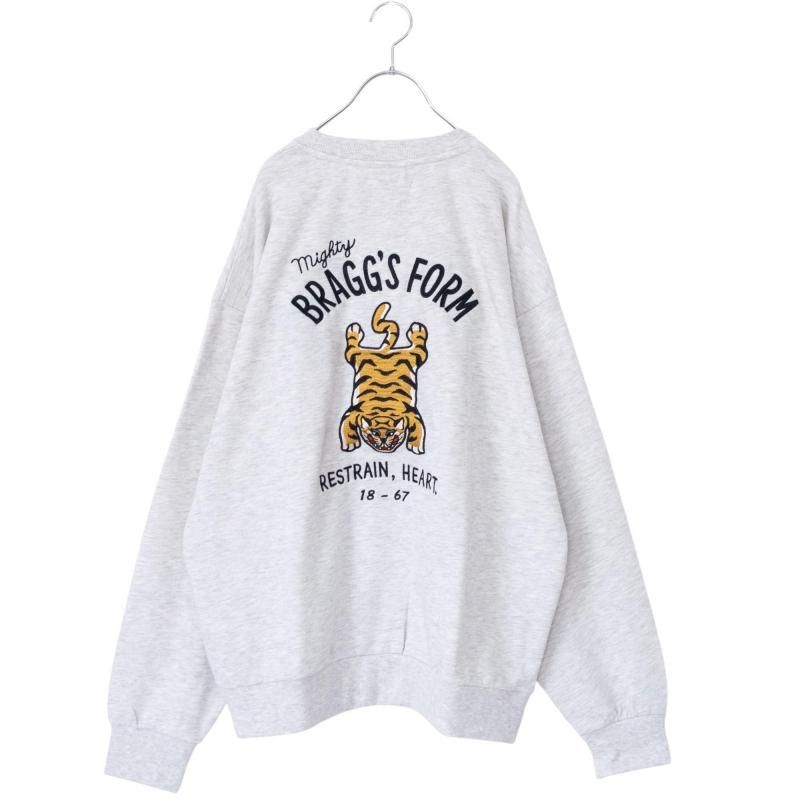 POWER TO THE PEOPLE TIGER Embroidered Sweatshirt in Kinari White