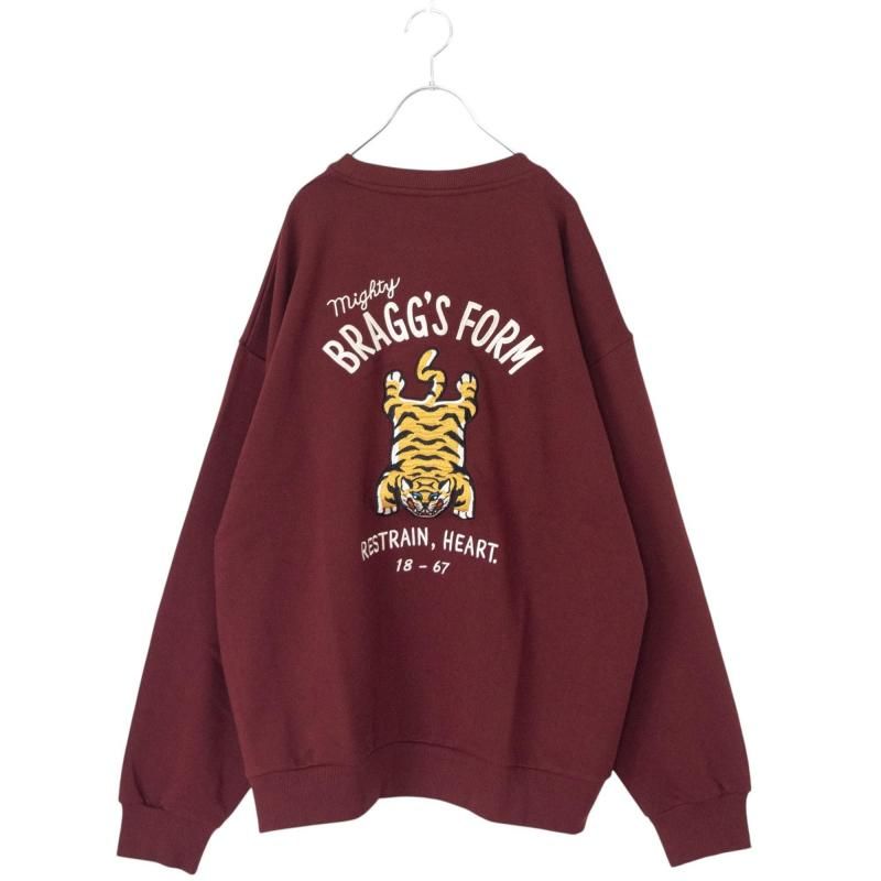 POWER TO THE PEOPLE TIGER Embroidered Sweatshirt WINE RED
