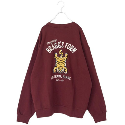POWER TO THE PEOPLE TIGER Embroidered Sweatshirt WINE RED