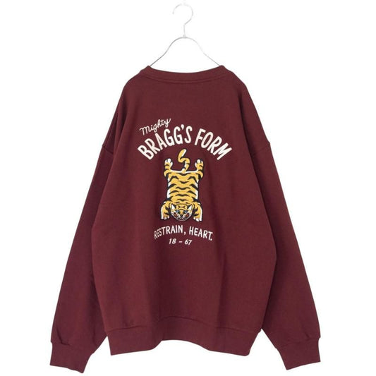 POWER TO THE PEOPLE TIGER Embroidered Sweatshirt WINE RED