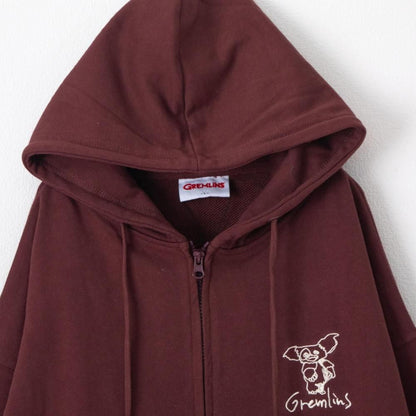 GREMLINS グレムリン ギズモ ラクガキ刺繍 ZIP パーカー WINE RED