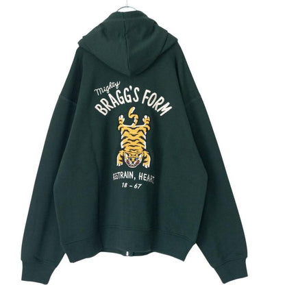 POWER TO THE PEOPLE TIGER ZIP hoodie D.GREEN