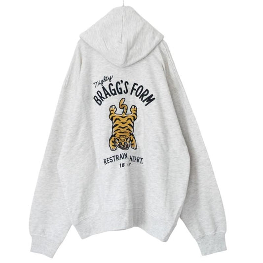 POWER TO THE PEOPLE TIGER ZIP hoodie in KINARI WHITE