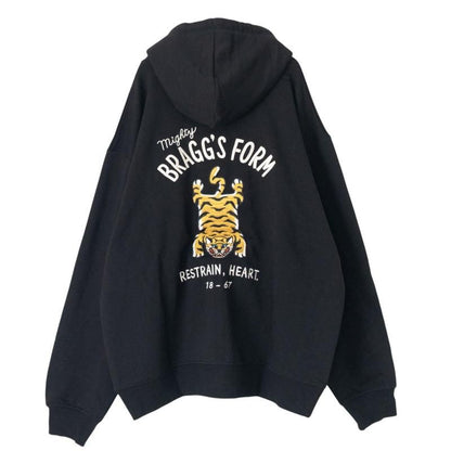 POWER TO THE PEOPLE TIGER ZIP hoodie BLACK