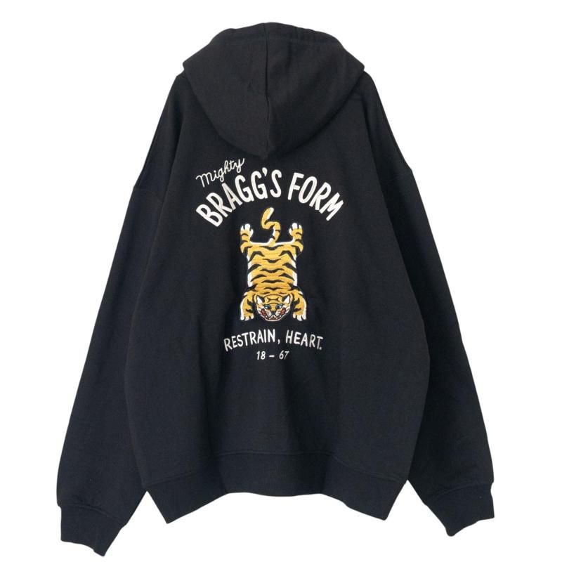 POWER TO THE PEOPLE TIGER ZIP パーカー BLACK