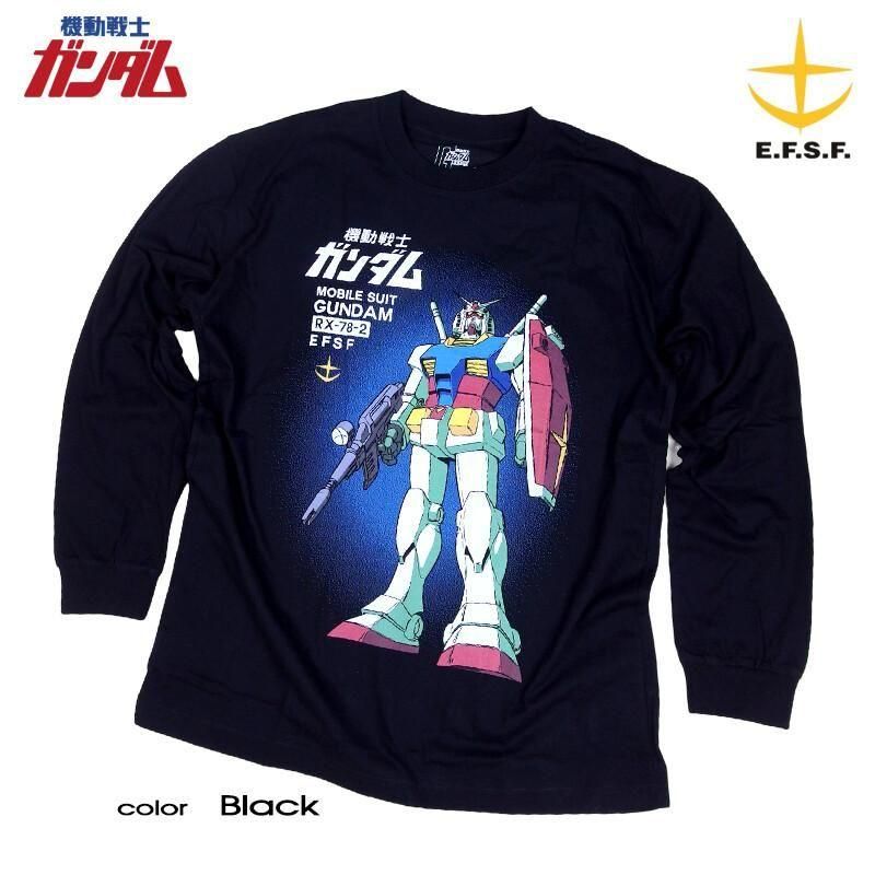 機動戦士ガンダム RX-78-2 長袖Tシャツ ロンT BLACK