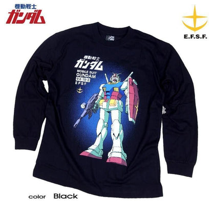機動戦士ガンダム RX-78-2 長袖Tシャツ ロンT BLACK