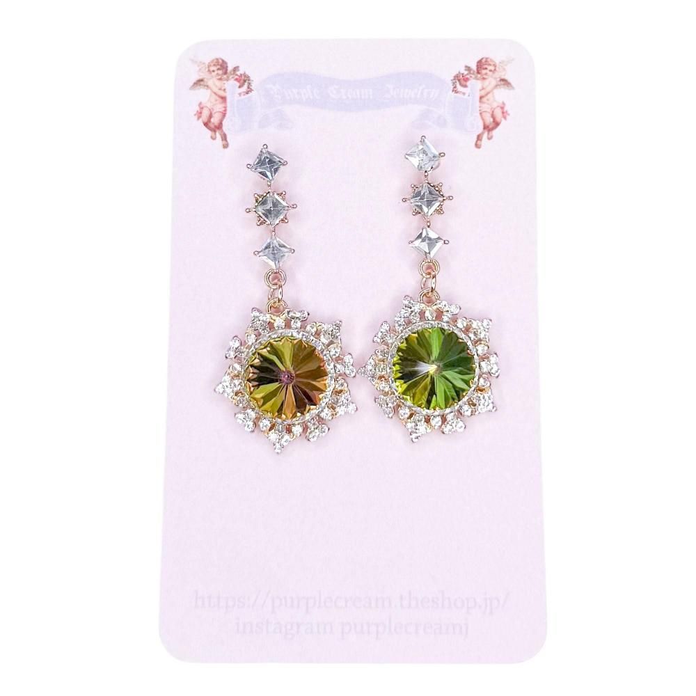 ビジュー ダングル ピアス