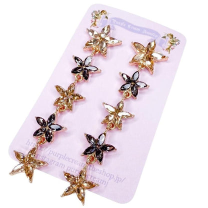 Bijou Star Dangle Earrings BLACK WHITE