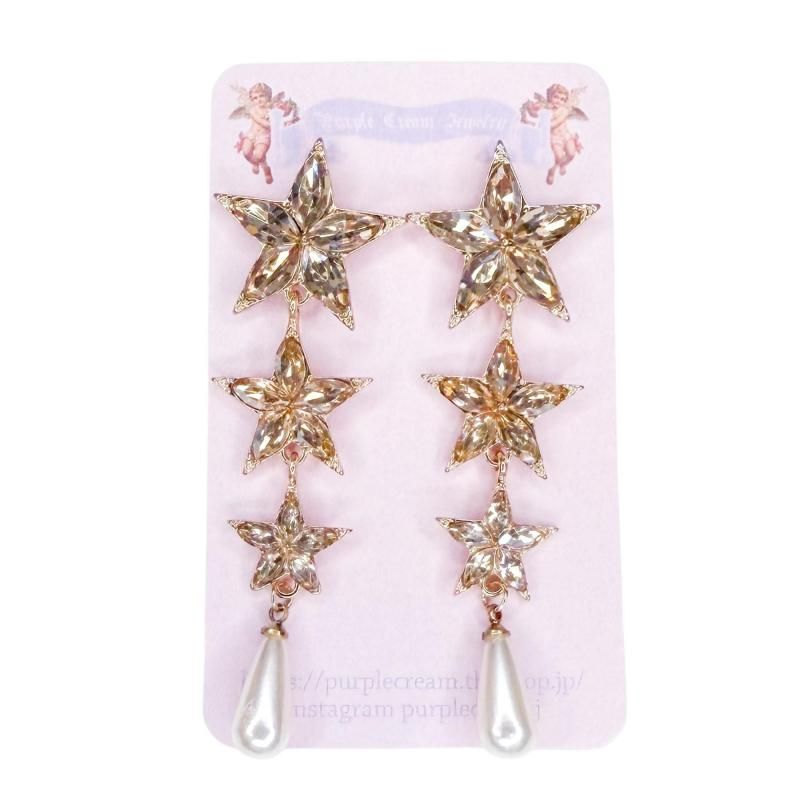 ビジュースター ダングル ピアス CLEAR