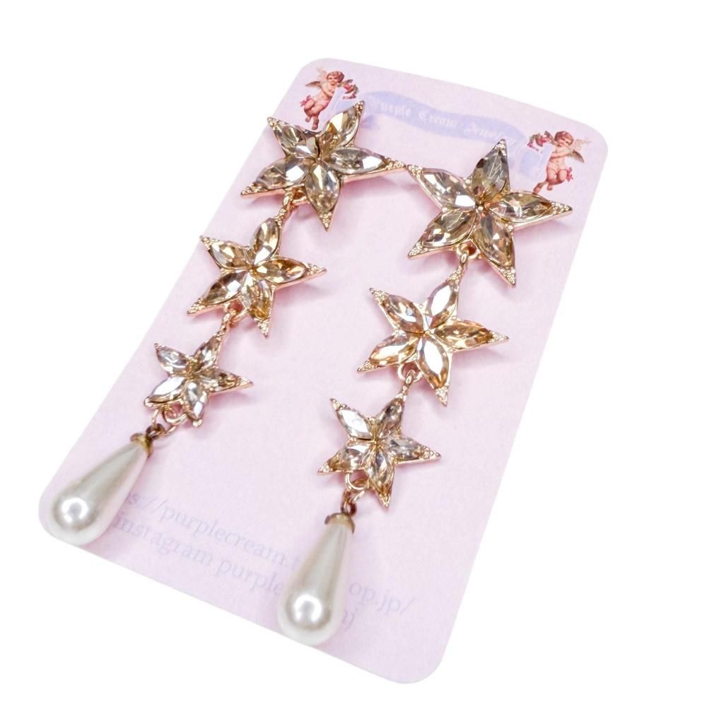 ビジュースター ダングル ピアス CLEAR