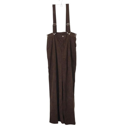 High-waisted corduroy overalls BROWN