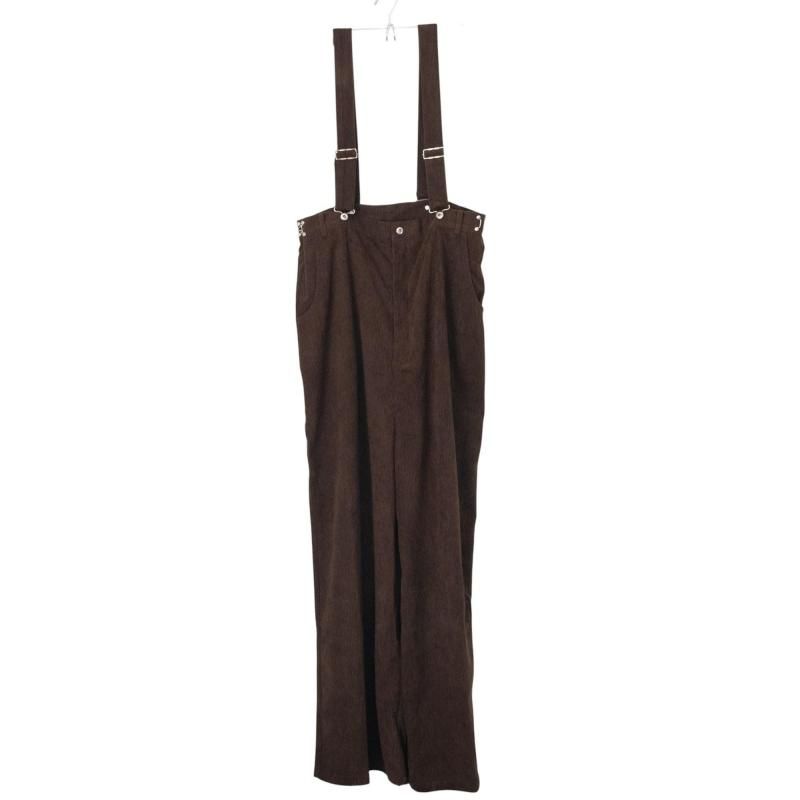 ハイウエストコーデュロイサロペット BROWN