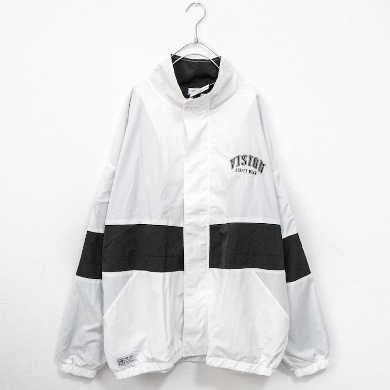 B品 VISION STREET WEAR ヴィンテージワッペン ナイロンブルゾンジャケット WHITE