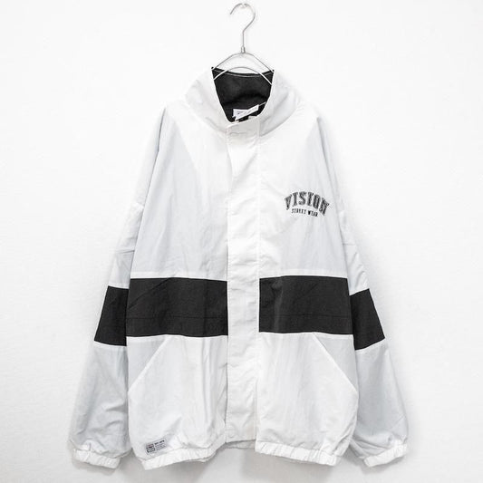 B品 VISION STREET WEAR ヴィンテージワッペン ナイロンブルゾンジャケット WHITE