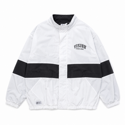 B品 VISION STREET WEAR ヴィンテージワッペン ナイロンブルゾンジャケット WHITE
