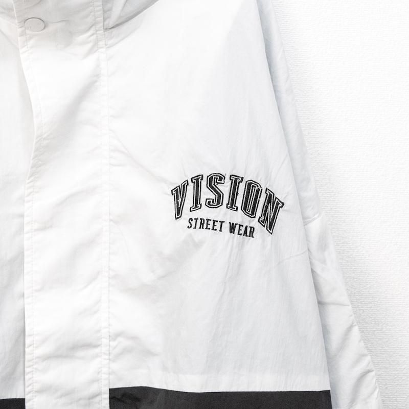 B品 VISION STREET WEAR ヴィンテージワッペン ナイロンブルゾンジャケット WHITE