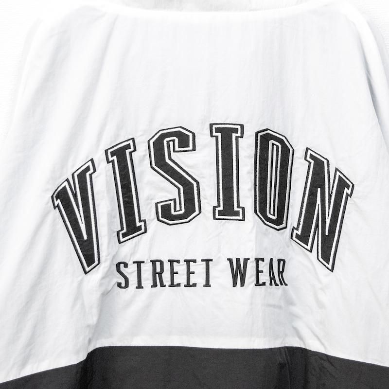 B品 VISION STREET WEAR ヴィンテージワッペン ナイロンブルゾンジャケット WHITE