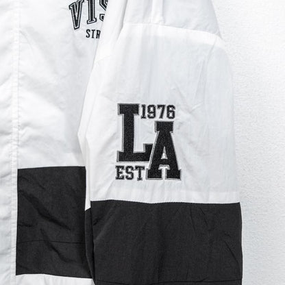 B品 VISION STREET WEAR ヴィンテージワッペン ナイロンブルゾンジャケット WHITE