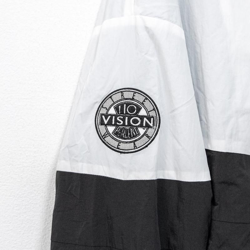 B品 VISION STREET WEAR ヴィンテージワッペン ナイロンブルゾンジャケット WHITE